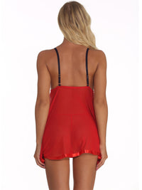 <tc>PLUS SIZE KOMPLET SPODNJEGA PERILA S ČIPKASTIM NEDRČKOM CATHERINE rdeče s črno</tc>