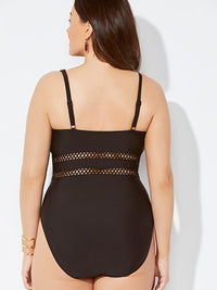 PLUS SIZE MONOKINI CARLETTE črna