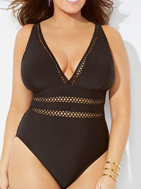 PLUS SIZE MONOKINI CARLETTE črna