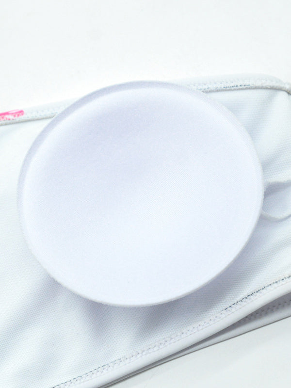 BIKINI Z VISOKIM PASU S CVETLIČNIM POTISKOM FRACISCA beli