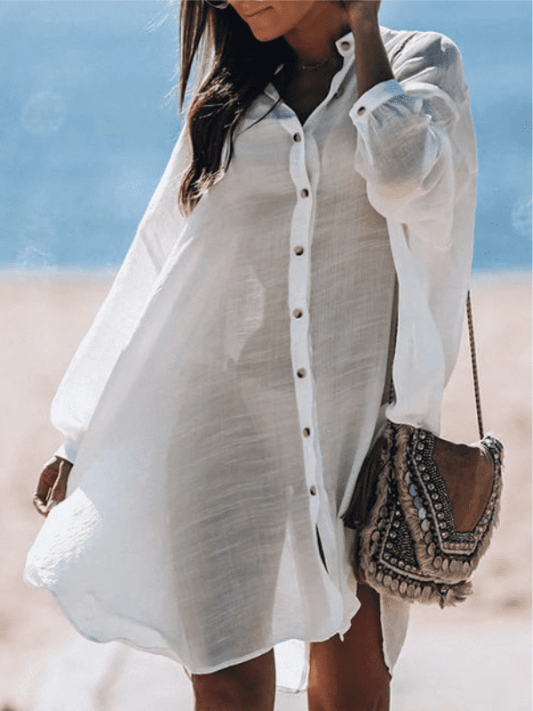 <tc>Obleka za na plažo Kaneilia bela</tc>