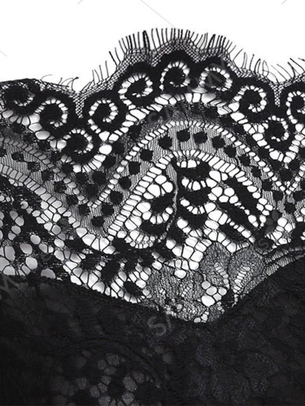 ELEGANTNA ČIPKASTA OBLEKA PRANAVI črna