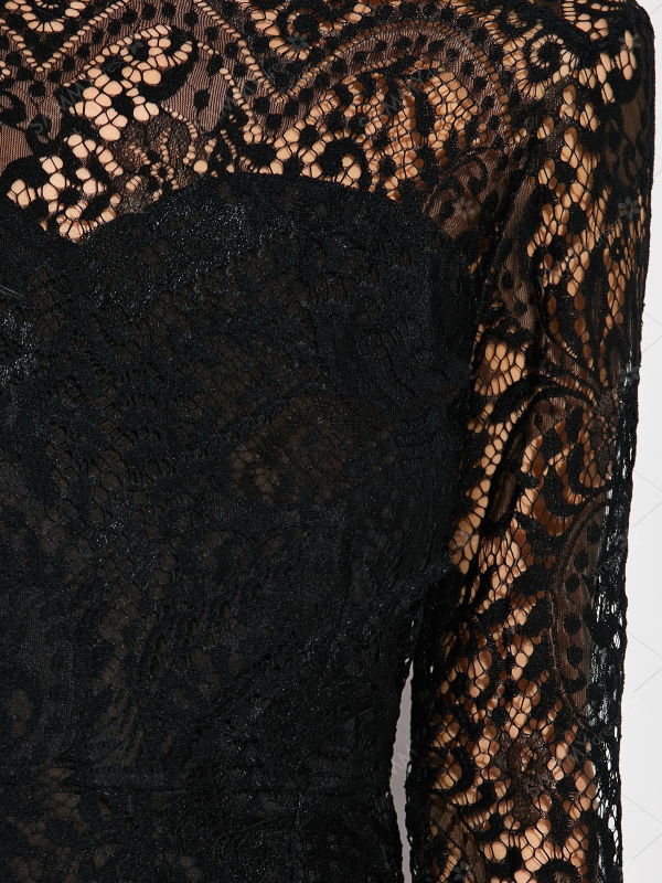 ELEGANTNA ČIPKASTA OBLEKA PRANAVI črna