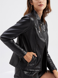 LEATHER IMITATION JACKET MARCENA black