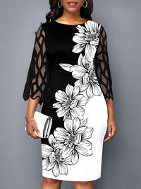 ELEGANT MINI DRESS KIONA black and white