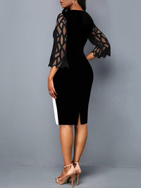 ELEGANT MINI DRESS KIONA black and white