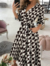 ELEGANT DRESS CERELIA black and white