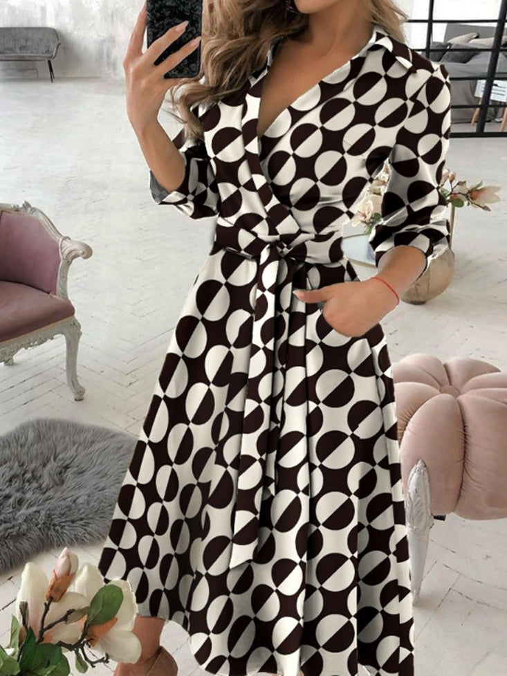 ELEGANT DRESS CERELIA black and white