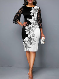 ELEGANT MINI DRESS KIONA black and white