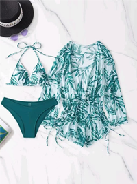 <tc>3-DELNI KOMPLET ZA NA PLAŽO MARIETTE zelen</tc>