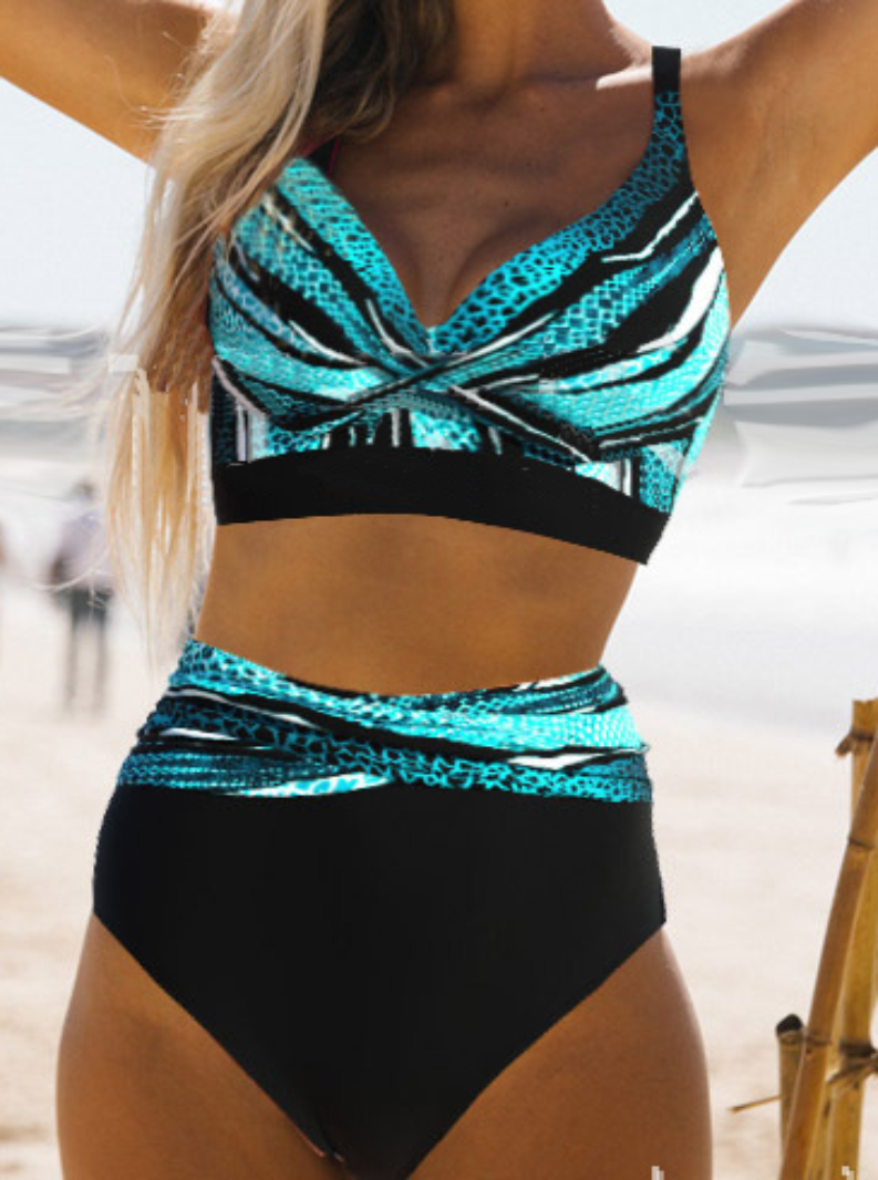 BIKINI MENDI black and light blue