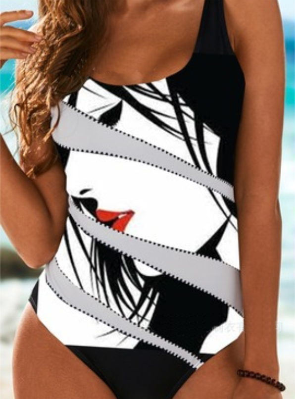 MONOKINI REMMY bela in črna