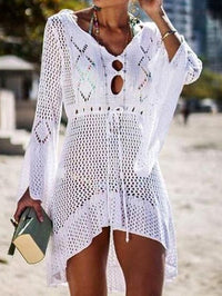 <tc>Kvačkana mini obleka za na plažo Zita bela</tc>