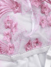 PLUS SIZE UNDERWEAR SET WITH LACE BRA CATHERINE white with pink