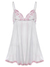 PLUS SIZE UNDERWEAR SET WITH LACE BRA CATHERINE white with pink