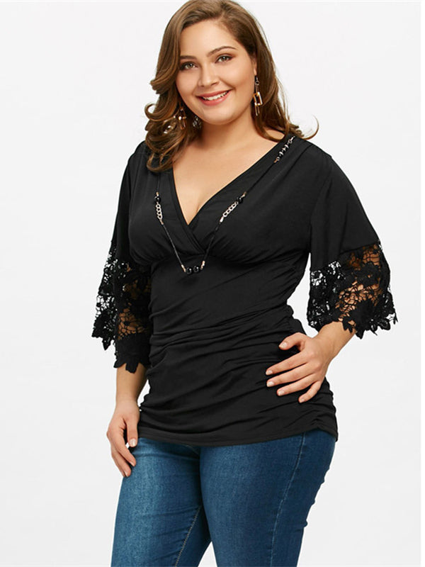 MAJICA PLUS SIZE GRYTTA črna