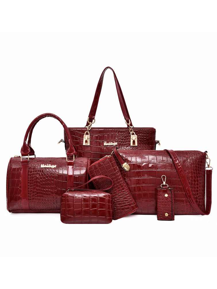 6 PCS BAG'S SET LEONOR red