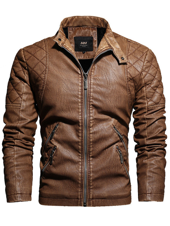 ARTIFICIAL LEATHER JACKET WITH FUR MARON brown
