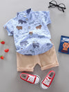 BABY BOY SET WITH BLOUSE ELEPHANT HARRIE blue