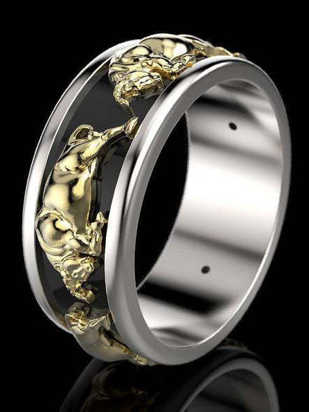 RING TAURUS BRAYON silver and gold