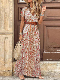 MAXI SUMMER DRESS WITH BELT MAIA multicolored