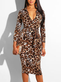 <tc>Elegantiška suknelė Dena leopardo rašto</tc>