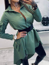 ELEGANT DRESS HEATHUR green (belt not included)