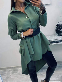 ELEGANT DRESS HEATHUR green (belt not included)