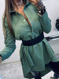 ELEGANT DRESS HEATHUR green (belt not included)