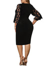 <tc>Plus size elegantné šaty Amaryllis čierno-sivé</tc>
