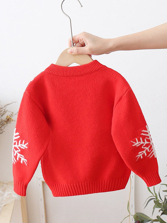KID'S NEW YEAR PULLOVER WITH SANTA EDAN red