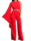 ONE-SHOULDER JUMPSUIT CHRISTINE red