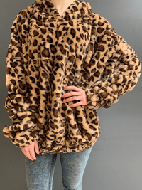 <tc>Pliušinis džemperis Norell tamsaus leopardo rašto</tc>