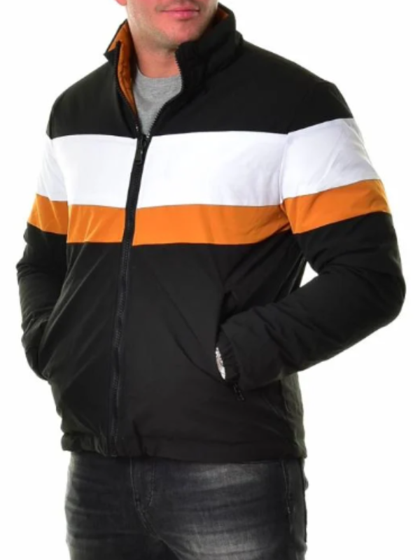 MEN JACKET TOMIK black with yellow stripe
