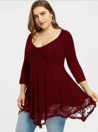 PLUS SIZE SHIRT DADA red