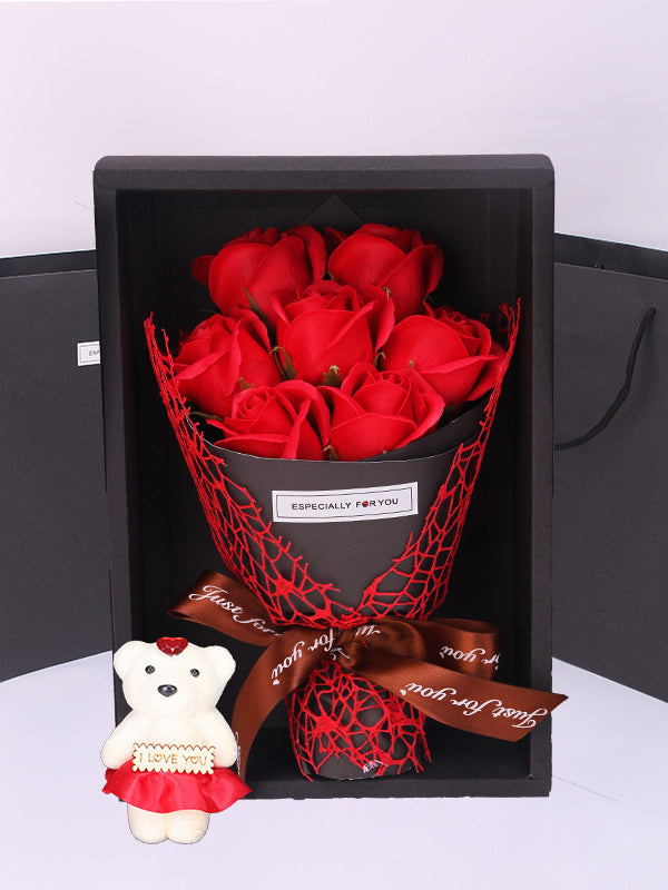 GIFT BOX WITH ROSES "MADYSON" red