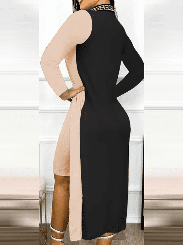 Elegant dress Rossor black and pink
