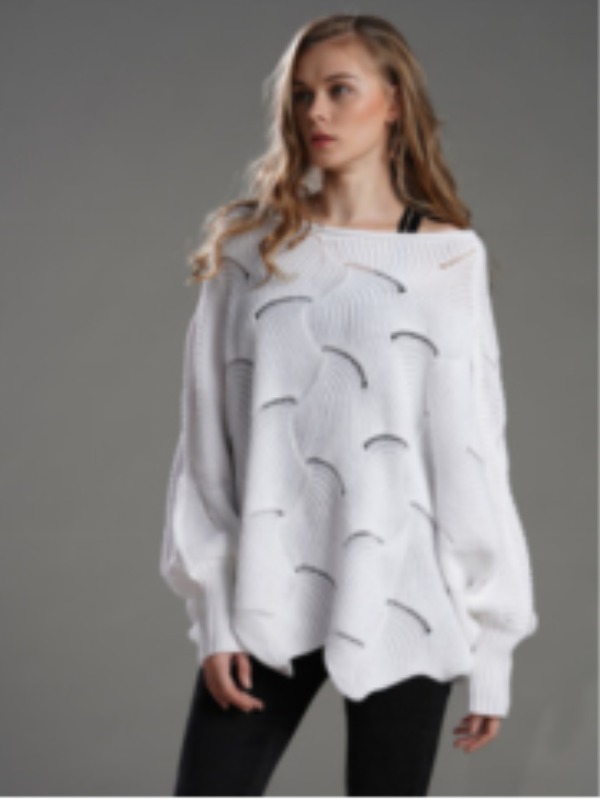 SWEATER TUNIC LYNDSEY white