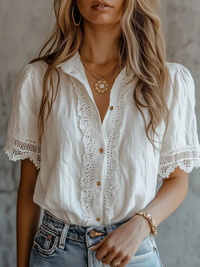 ELEGANT LACE BLUSE SARITA white