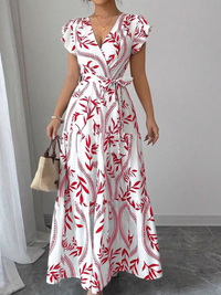 <tc>ELEGANTNA OBLEKA MAHIKA rdeče-bela </tc>