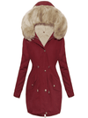 JACKET ENRIQUETA burgundy with beige fur