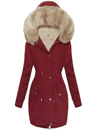 JACKET ENRIQUETA burgundy with beige fur