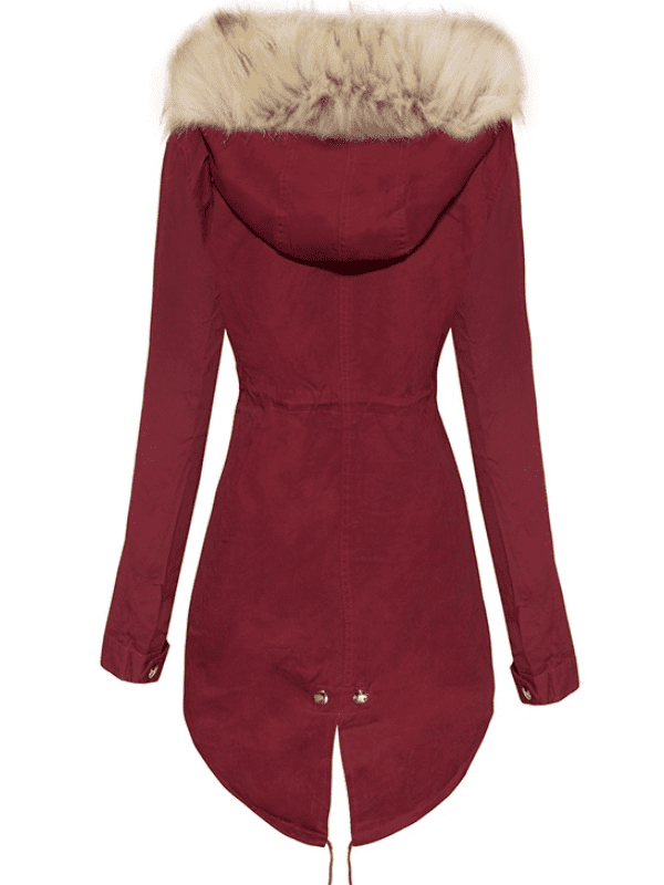 JACKET ENRIQUETA burgundy with beige fur