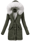 PARKA JACKET SABINA khaki with white fur