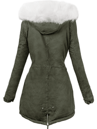 PARKA JACKET SABINA khaki with white fur