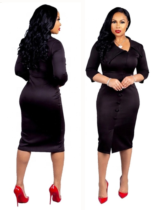 ELEGANT BLACK DRESS MANDA black