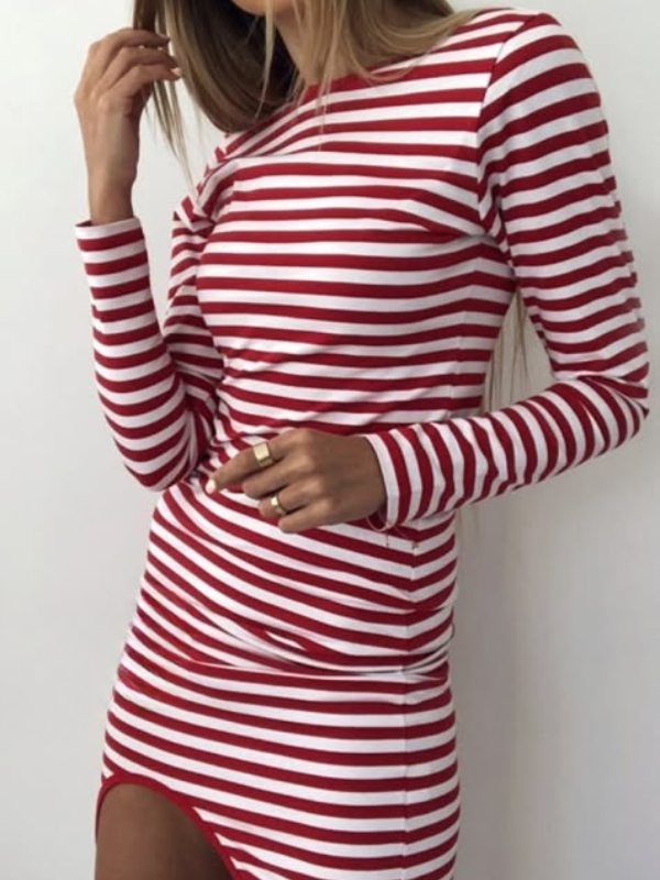 CASUAL DRESS FIONNKA white and red