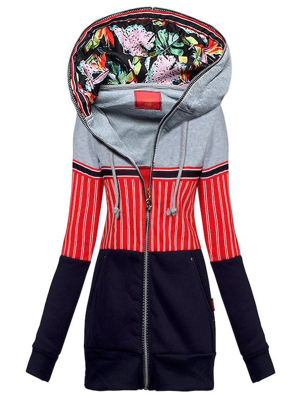 HOODY JACKET LAISEY grey and red