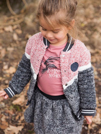 BABY OUTSIDE CARDIGAN MOLY pink- grey