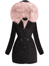 PARKA JACKET MARJORY black with pink fur